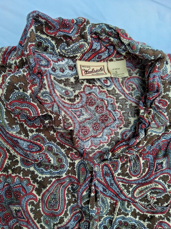 Woolrich Tops - Woolrich 90s Paisley 100% Cotton Button-Down Long Sleeve Shirt
